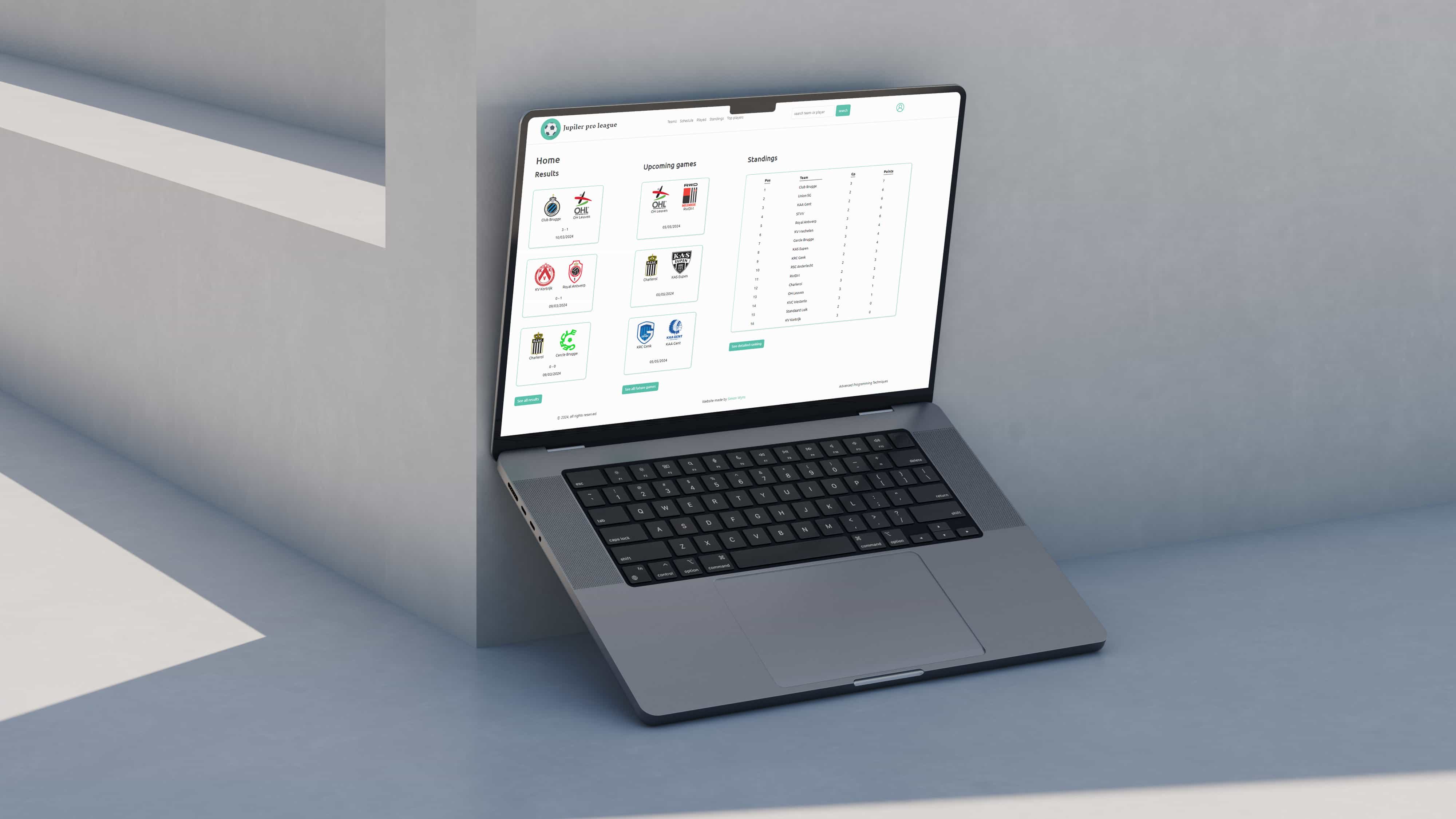 webapplicatie mockup